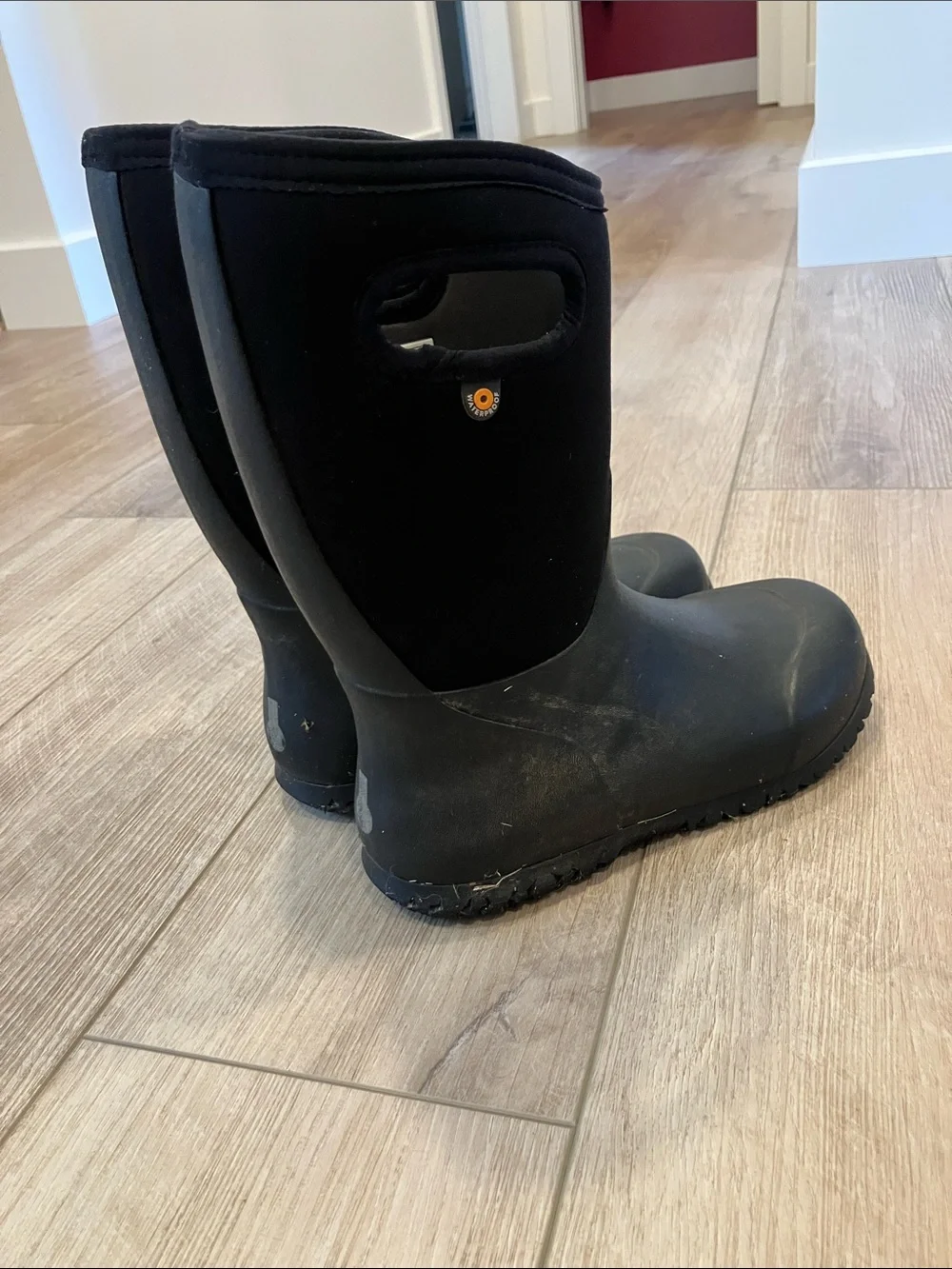 Bogs Black Youth K York Solid Rain Boots
